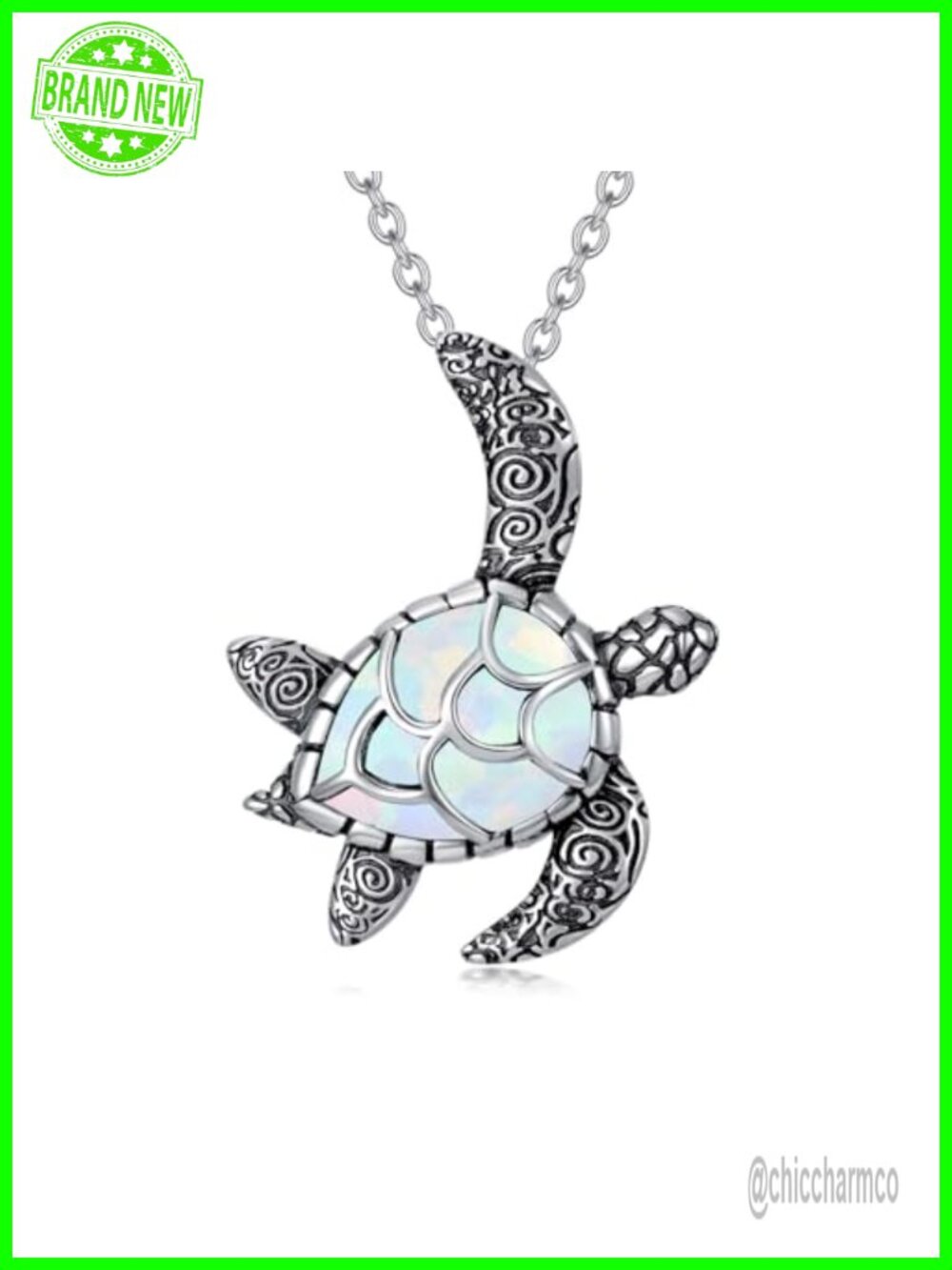 Sterling Silver Turtle Dolphin Seashell Pendant Necklace 18in Beach Ocean